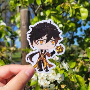 Chibi Zhongli Sticker | Cute Sticker | Kawaii Sticker | Laptop Sticker | Water-resistant | Asian Sticker | Vinyl