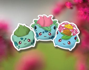 Bulbasaur Evolution plantenbakstickers | Leuke sticker, kawaiisticker, laptopsticker, waterbestendig