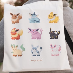 Chonky Eeveelutions Canvas Tote Bag (U.S. ONLY)