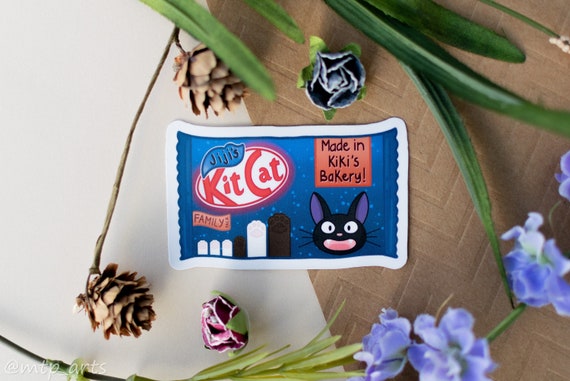 Jiji&#39;s KitCat Sticker | Jiji | Studio Ghibli | Cute Sticker | Kawaii Sticker | Laptop Sticker | Water-resistant | Asian Sticker | Vinyl