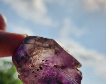 Amethyst with smoky quartz, citrine, industry trade name "Super 7" crystal