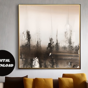 Reflections of Earth&#39;s Symphony Abstract Digital Painting of Ladscape | Printable Wall Art | Abstract Landscape Art Canvas | Muted Colours