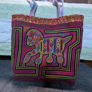 Original mola from Colombia tote bag, Shoulder bag, Patchwork bag, Gifts for women, Mother&#39;s Day gift.