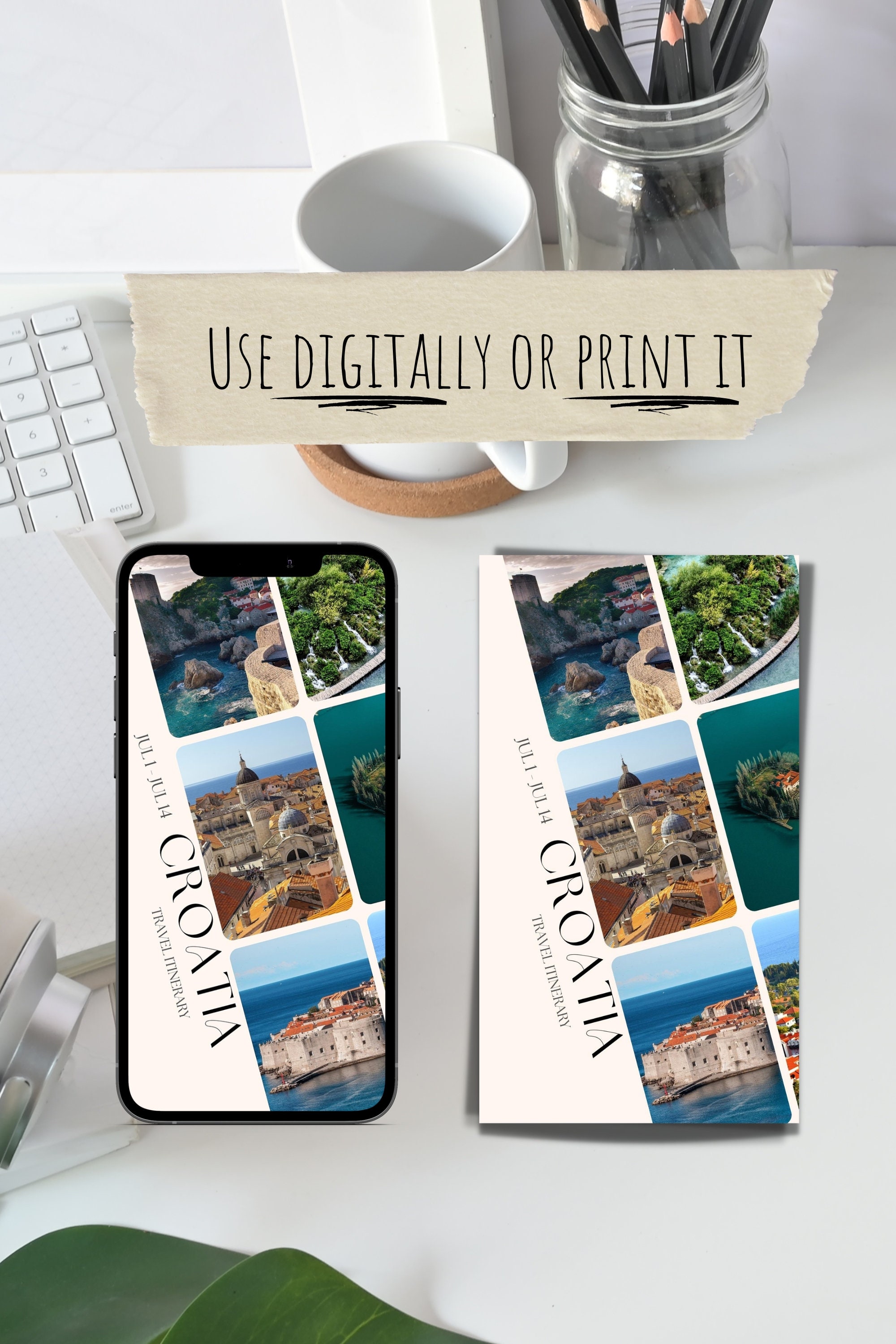 Digital Travel Itinerary Template, Customizable Daily Travel Itinerary ...