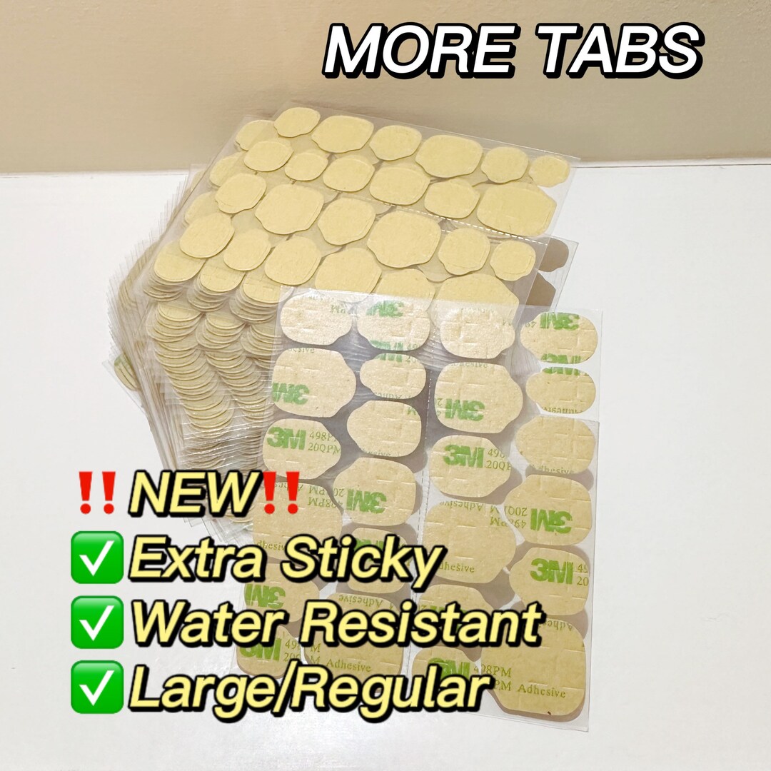Tab On Sticker New Adhesive Tabs|extra Sticky|double-sided|jelly Nail Sticker|water ...