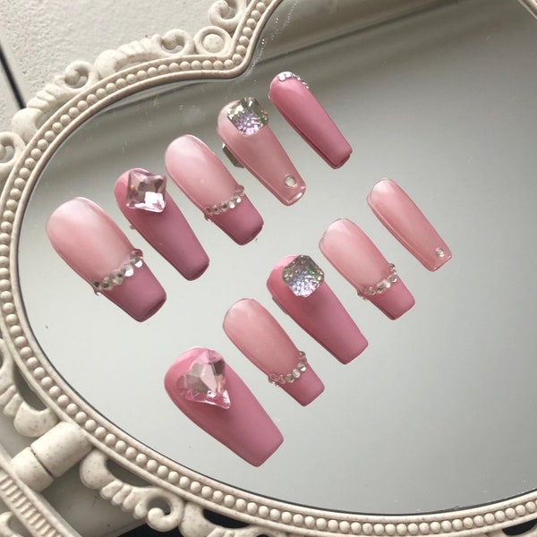 PinkLady Press On Nails | Pink Nails | Luxury Handmade Nails | Cute Nails