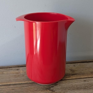 Erik Lehman RED Rosti Denmark Utensil Holder Pitcher, Vintage Genuine Melamine Mepal Rosti Red Utensil jar