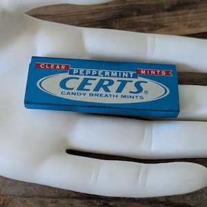 Rare Vintage Peppermint CERTS Candy Breath MINTS Tin *EMPTY*, Metal Advertising tin