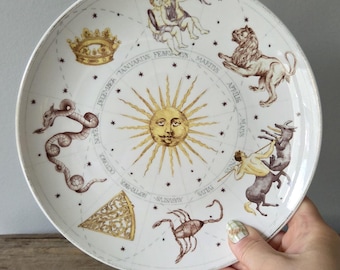 Zodiac Astrology Celestial Wall Art Plate, 8 1/4''