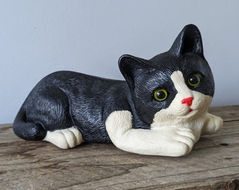 80s Meow Meow-Kitty Tuxedo Cat 1-piece Phone, Vintage Collectible landline phone, Tested and Working!