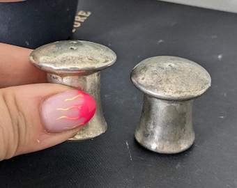 Vintage MCM Silverpläterade svampsalt- och pepparkar