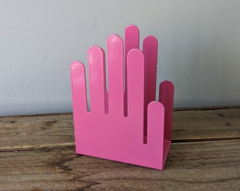 SÄLLSYNT Rosa! MCM Metallhänder Servett-/bokstavshållare Spectrum Designs Cleveland Ohio, Popkonst 70-tal