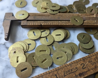 Vintage Brass Washers, Bildemup Brand, Snail Mail Decor (100 count)