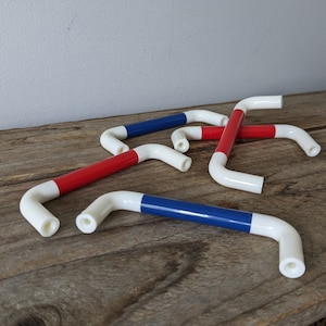Vintage Fun 80s-90s Plastic &#39;&#39;U&#39;&#39; shape Cabinet handle, Groovy Plastic furniture hardware, Multicolor Mix N&#39; Match, set of 5