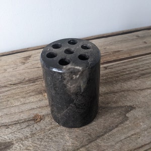 Vintage Retro Onyx Marble Pen Holder Paper Weight Desk Office Decor, Carved in Mexico