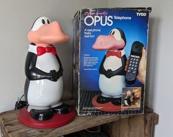 1987 TYCO OPUS Penguin Phone, Animated Head, Vintage Collectible