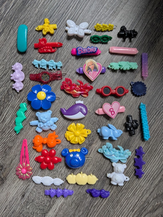 Vintage 90s Plastic Snap Hair Clips: Mystery Pack of 10 - Etsy Israel