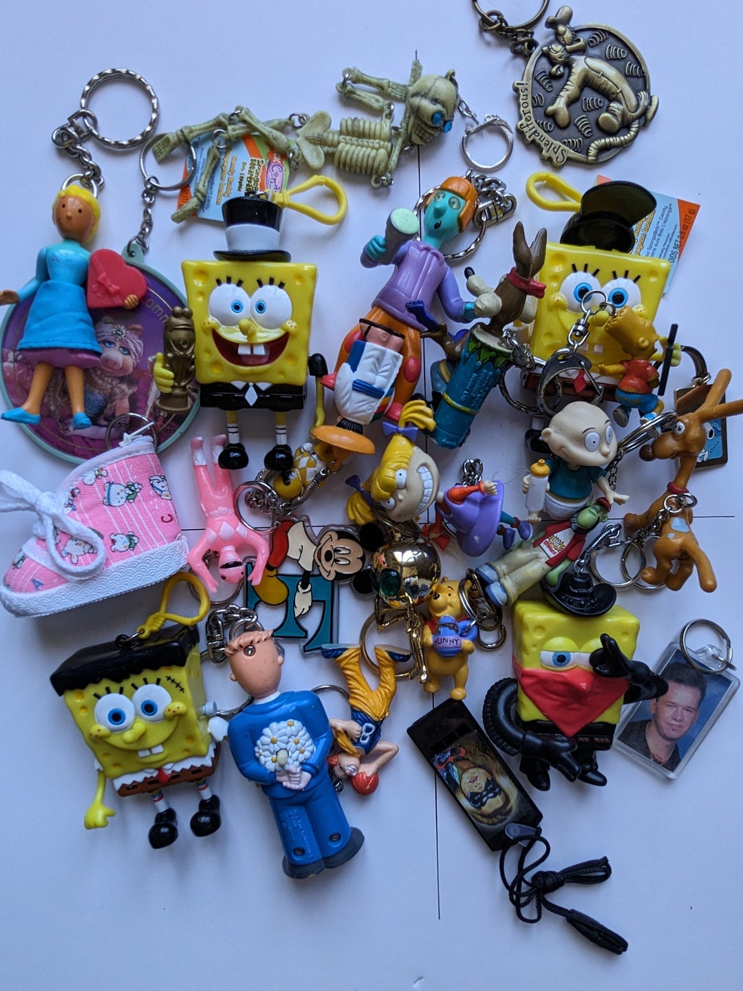 CHARACTERS 2 Keychain Galore, Vintage 80's to 2000's, Sponge Bob