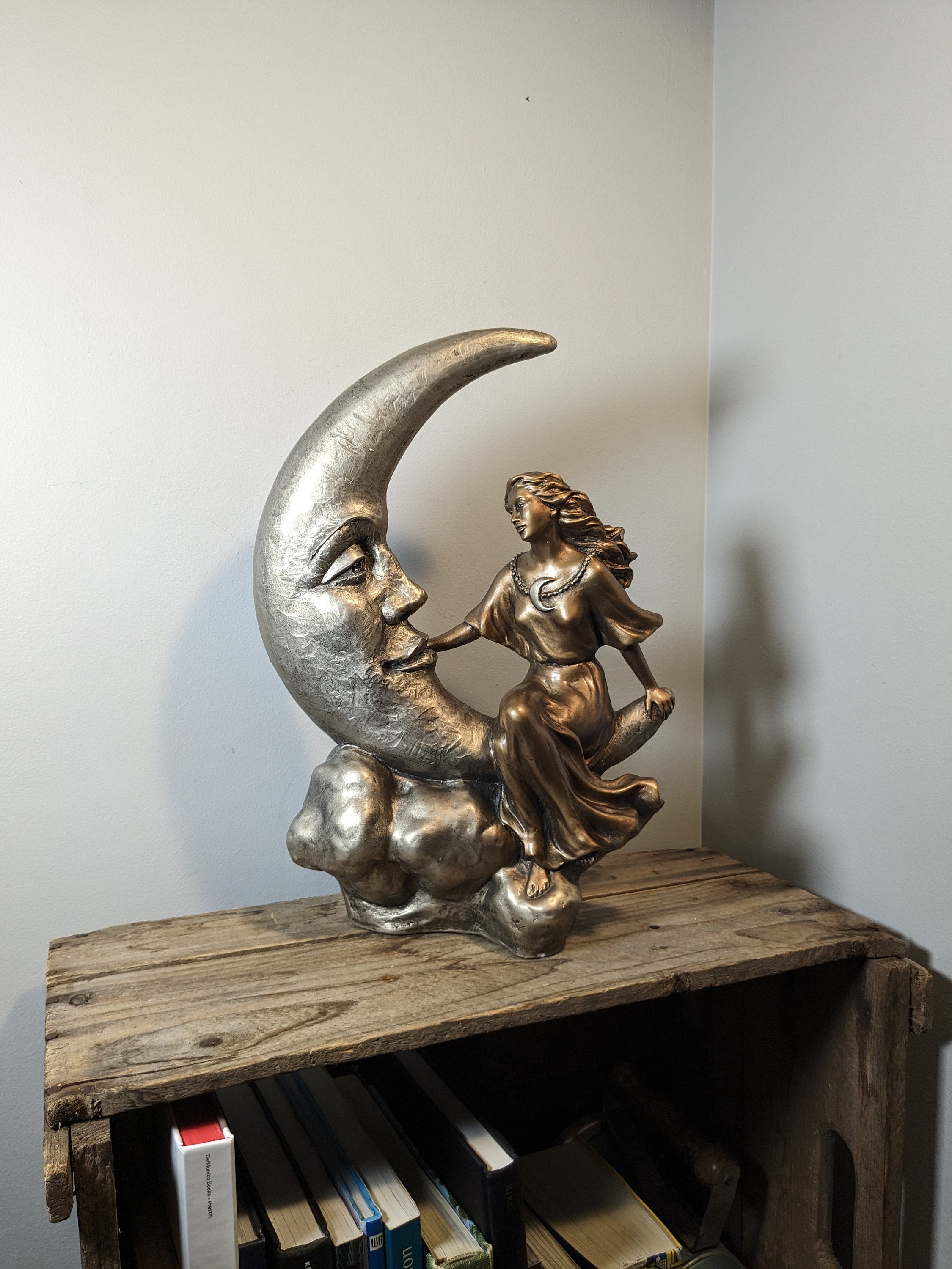 Vintage Austin Talking to the Moon Sculpture by Alice Heath