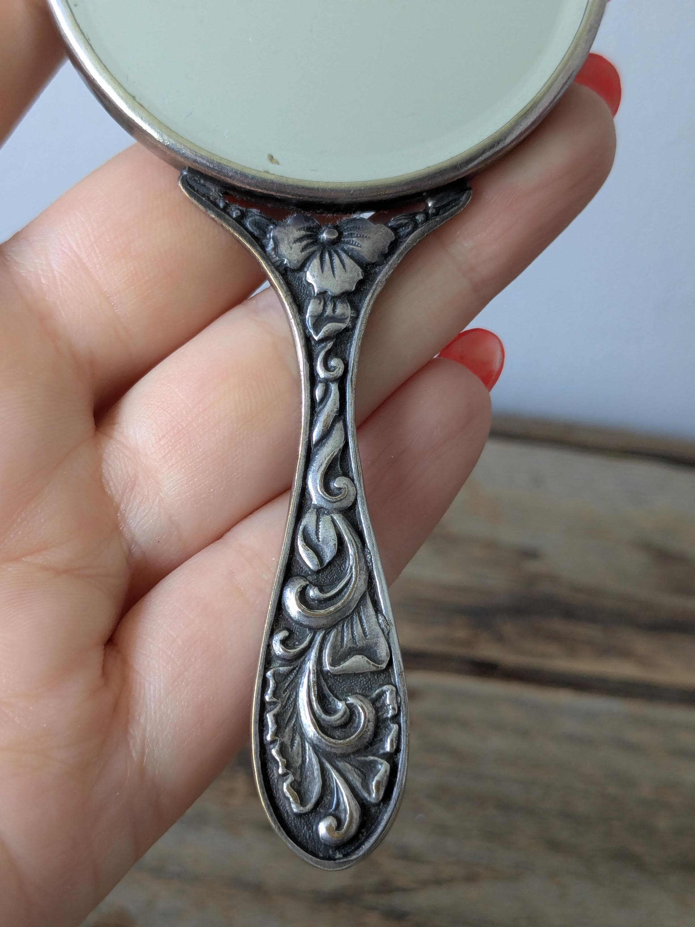 Vintage Art Nouveau 40's Hans Jensen Silver Plated Repousse Mini