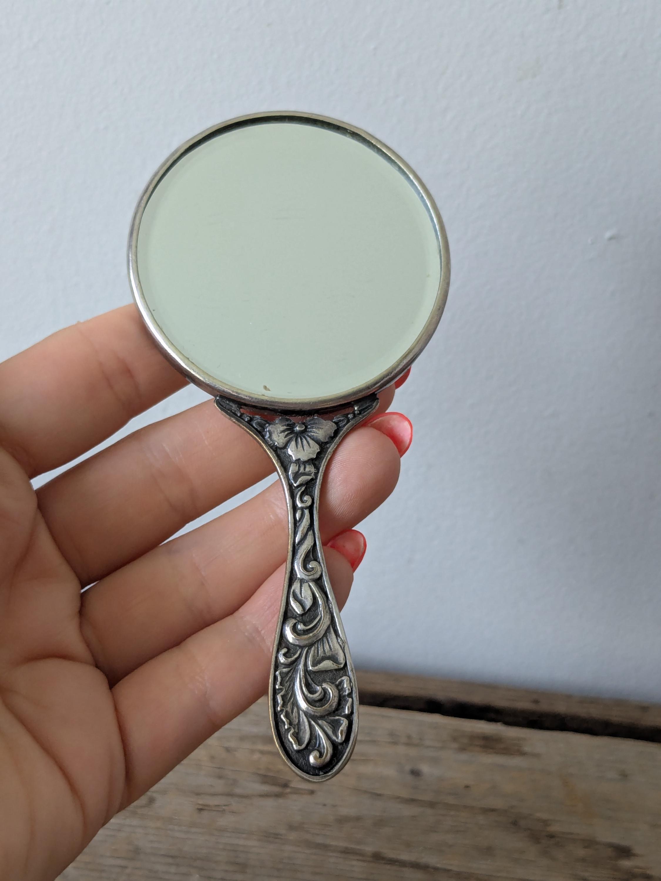 Vintage Art Nouveau 40's Hans Jensen Silver Plated Repousse Mini
