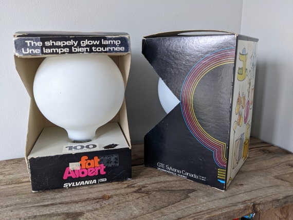 RARE Retro Fat Albert Oversized 5'' Vintage white Round Globes Bulb G40-100 Watt, TESTED and working