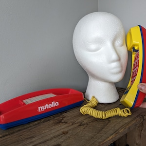 80s Limited Edition NUTELLA Ferrero CONAIR Phone, Vintage push button landline, cool Retro phone, Primary Colors,  Tested and Working!