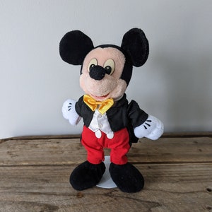 Vintage 2000 Walt Disney Park costume Mickey Mouse Millennium Bean Bag Plush, tailcoat, bowtie