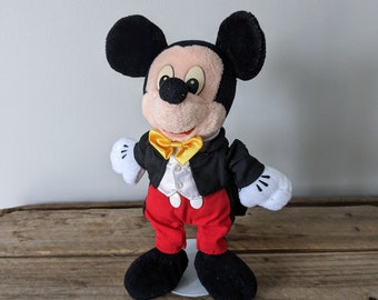 Vintage Walt Disney Park-kostym från 2000, Musse Pigg, Millennium, Säckväska, plysch, frack, fluga