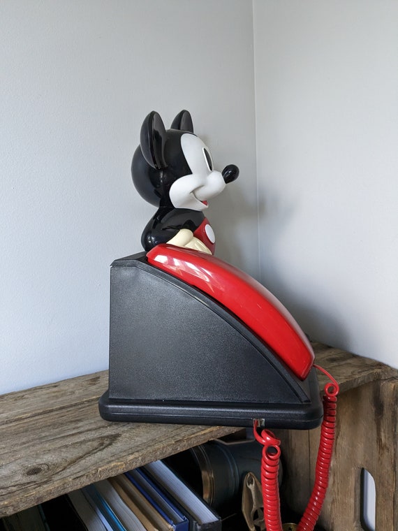 90 年代のビンテージ ディズニー ミッキー マウス 固定電話、テスト