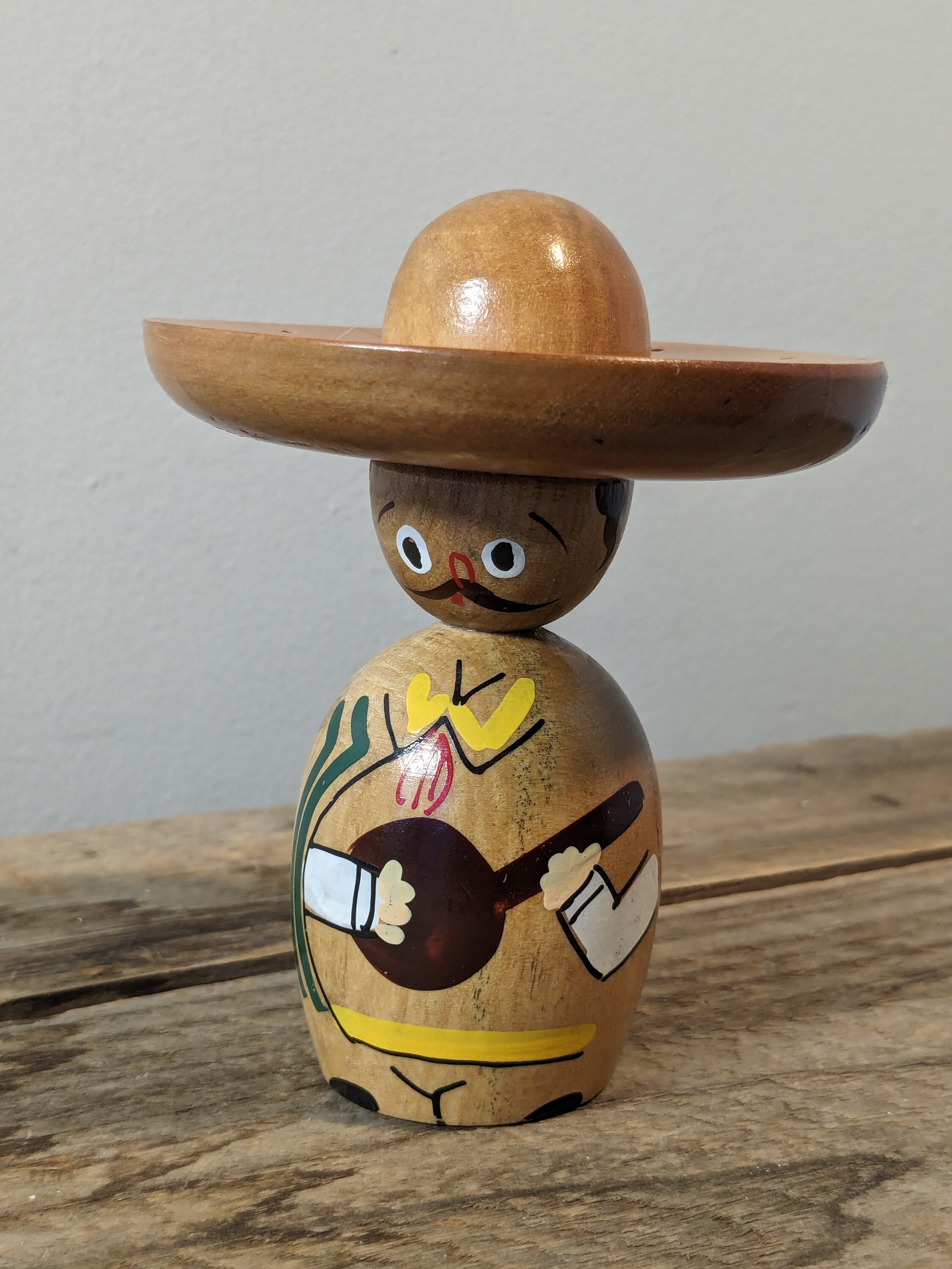 Vintage Wooden Mexican Character With Sombrero Toothpick Holder, Funny ...