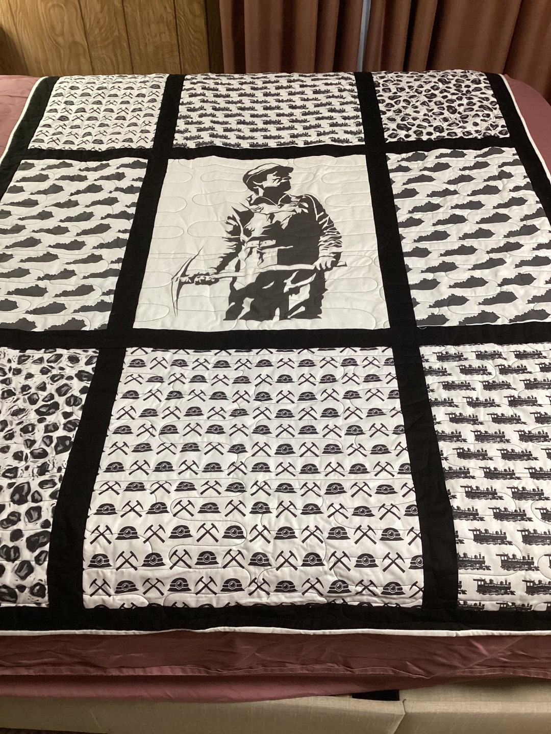 Kentucky Standing Coal Miner Handcrafted Lap Quilt Etsy