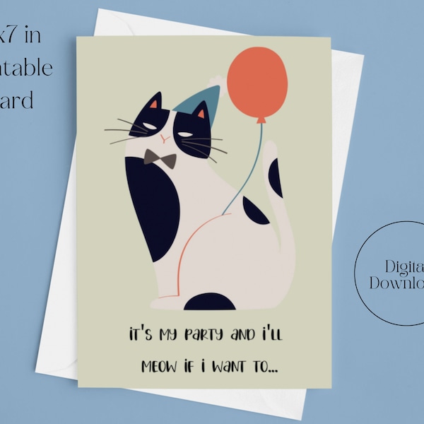 Cats Meow Birthday Card Etsy
