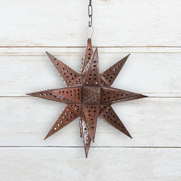 Bronze Punched Tin Hanging Star