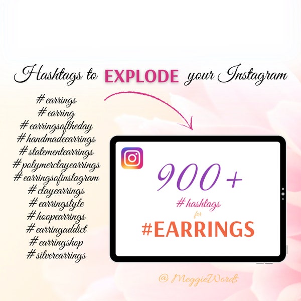 Instagram Hashtags for #EARRINGS, 900+ Best Keywords for Instagram Posts, Marketing for Jewellery, Social Media Content, SEO for Earrings