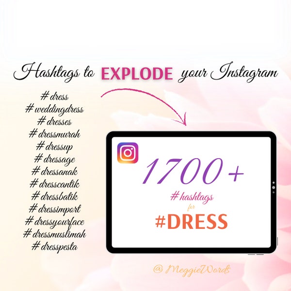 Instagram Hashtags for #DRESS, 1700+ Best Keywords for Posts, Instagram Engagement Boost, Social Media Content, SEO Help for Fashion Store