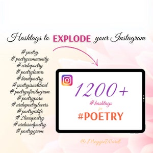 Hashtag di Instagram per #POESIA, oltre 1200 parole chiave dei social media sulla letteratura, supporto marketing per poeti e scrittori per condividere la creatività