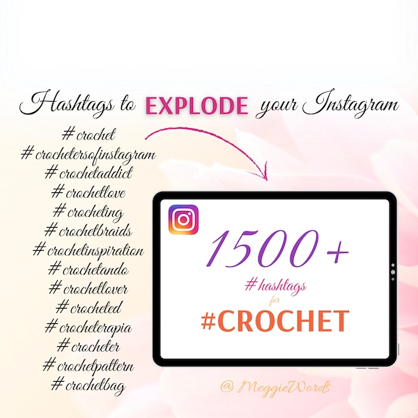 Instagram Hashtags for #CROCHET, 1500+ Best Keywords for Instagram Posts, Keywords for Handmade Store, Social Media Content, SEO Crafters