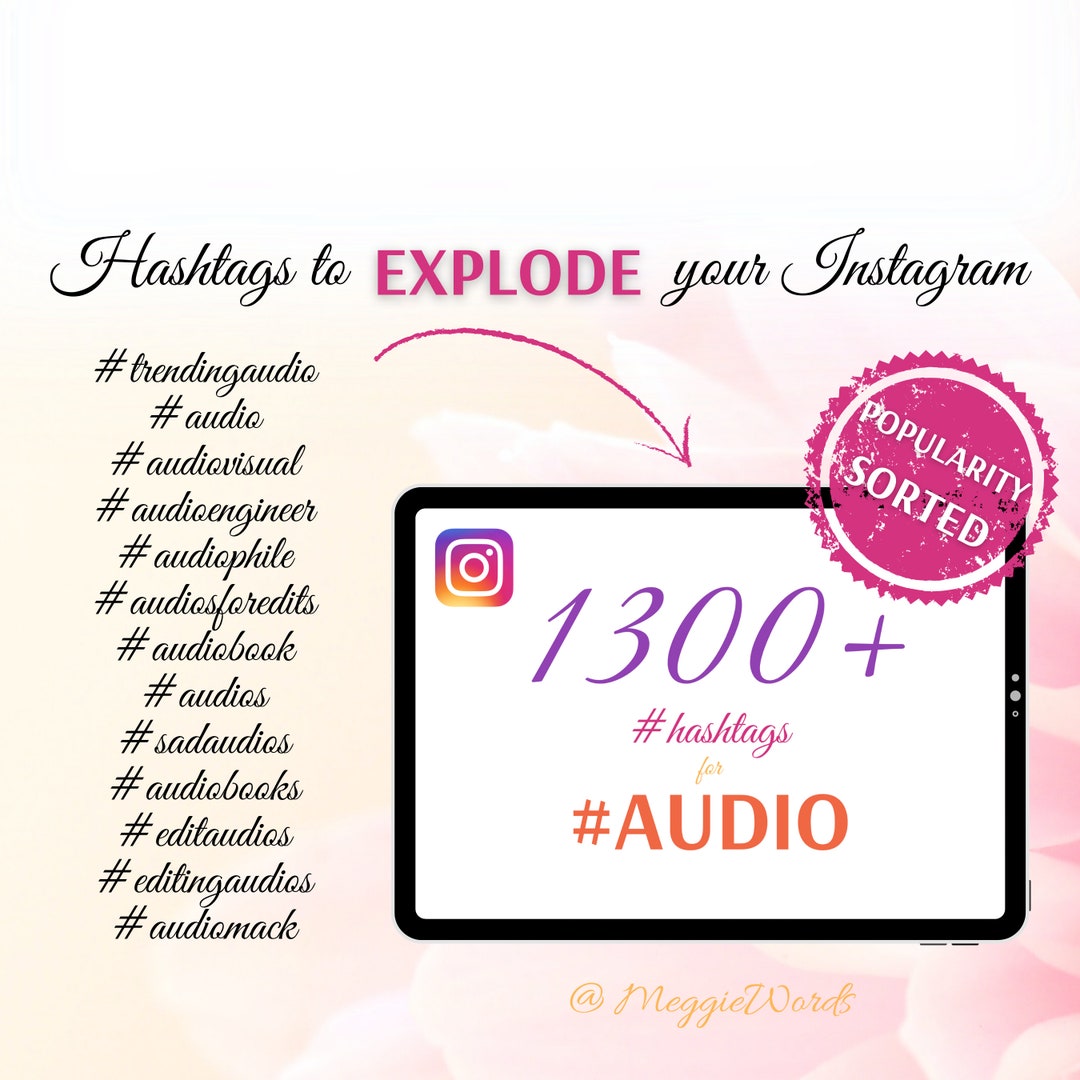 Music Hashtags Examples Hashtags for Instagram With the Keyword 'AUDIO', Social Media Tags for ...