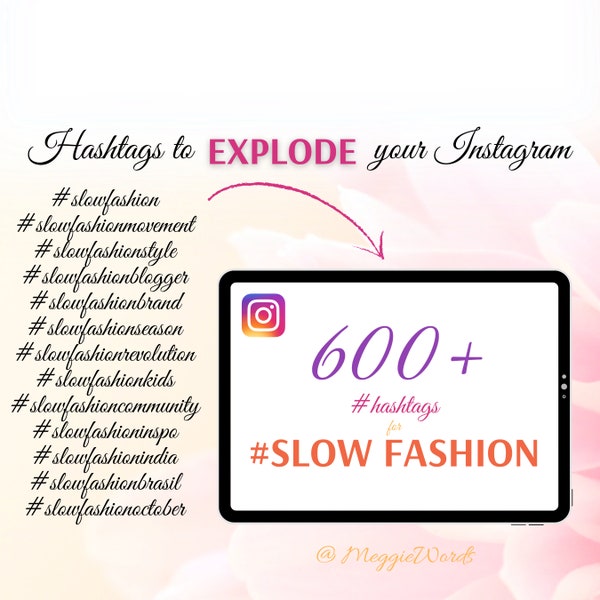 Instagram Hashtags for #SLOW FASHION, 600+ Best Keywords for Instagram Posts, Engagement Booster, Small Business Social Media, SEO Fashion