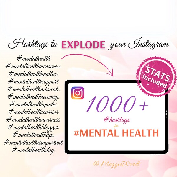 Instagram Hashtags for #MENTAL HEALTH, 1000+ Best Keywords for Instagram Posts with Stats, Psychology Tags, Research Social Media Content