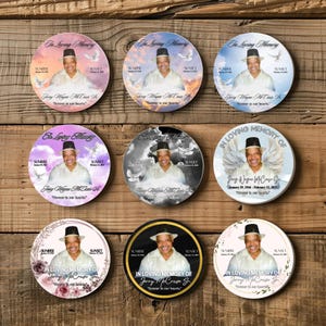 Personalized Memorial Photo Pins: Funeral Remembrance Keepsake