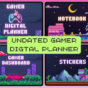 GAMER DIGITAL PLANNER - Entfessle den Gamer in dir! Undatierter digitaler Planer mit lustigem Arcade Theme für iPad, Tablets, Goodnotes und Notability