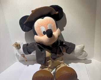 Bambola vintage da cowboy di Topolino da 11 pollici – Peluche Disney raro – Peluche western anni '80
