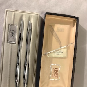 CROSS Century LUSTROUS Chrome plating Ballpoint Pen&Mechanical pencil wz/Box F/S