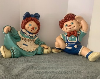 1970 ceramic Raggedy Ann and Andy