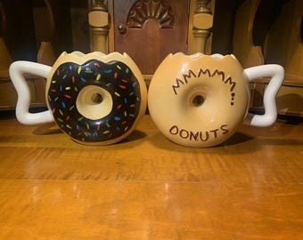 Chocolate Glazed Donut Ceramic Coffee Mug with Sprinkles