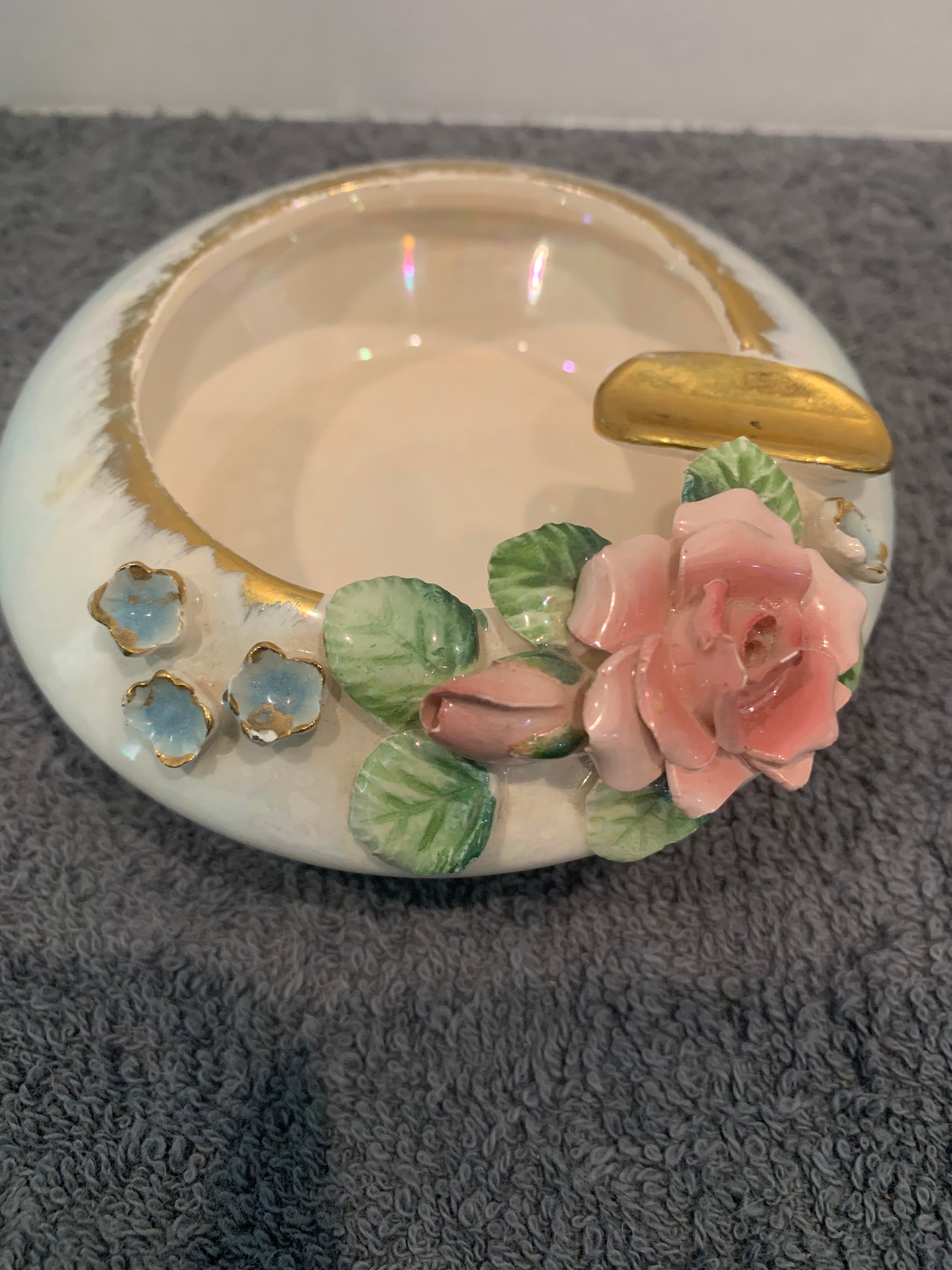 Norcrest Vintage Rose Bud Ash Tray Etsy