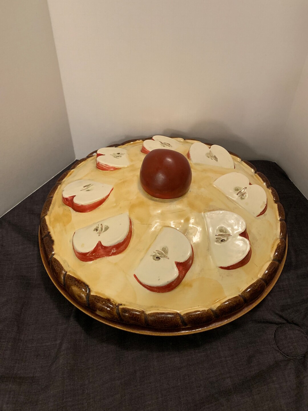 Vintage Apple Pie Plate With Cover ceramic Etsy