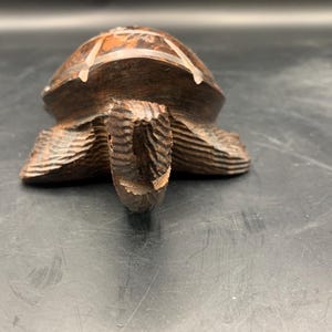 Hand carved vintage turtle ironwood